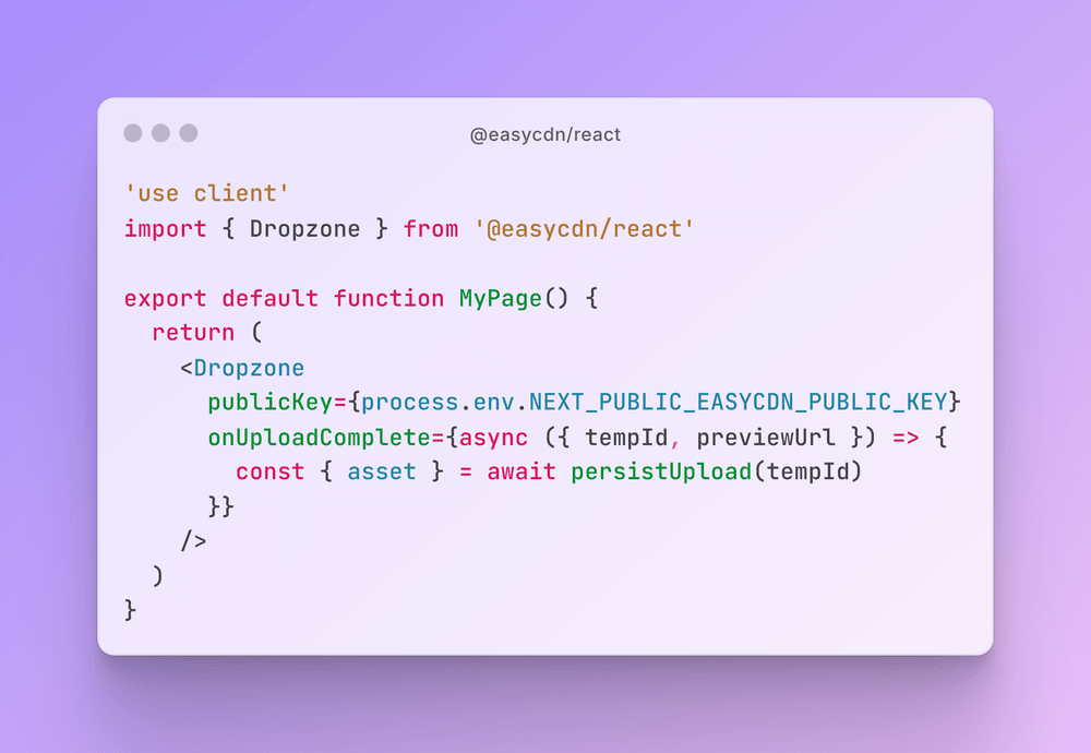 React Dropzone Demo - Interactive File Upload Component | easyCDN Docs